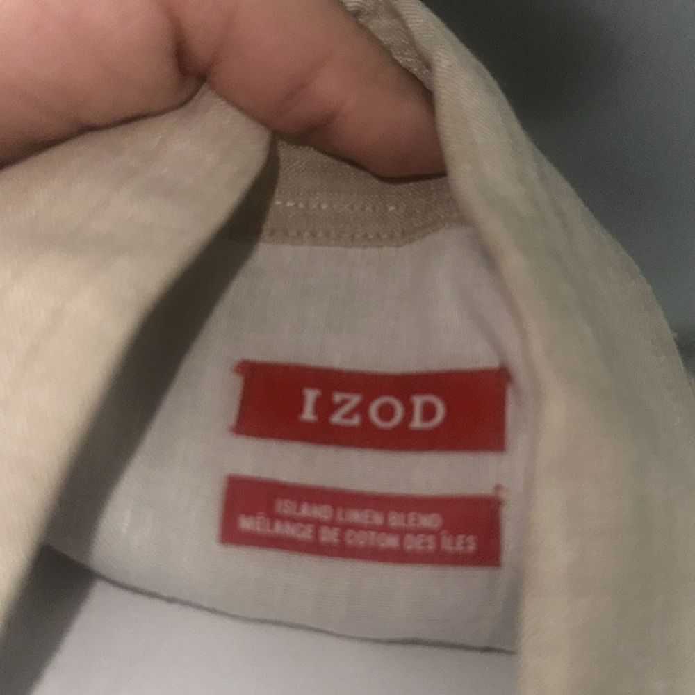 IZOD linen short sleeve button up shirt Size Large - Picture 2 of 2